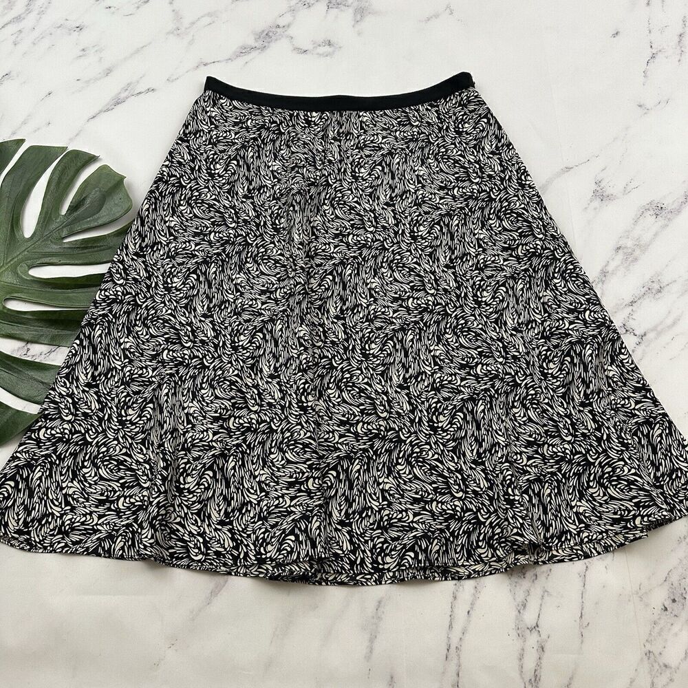 Banana Republic Womens Vintage Y2k Slip Skirt Size 10 Black Cream Satin